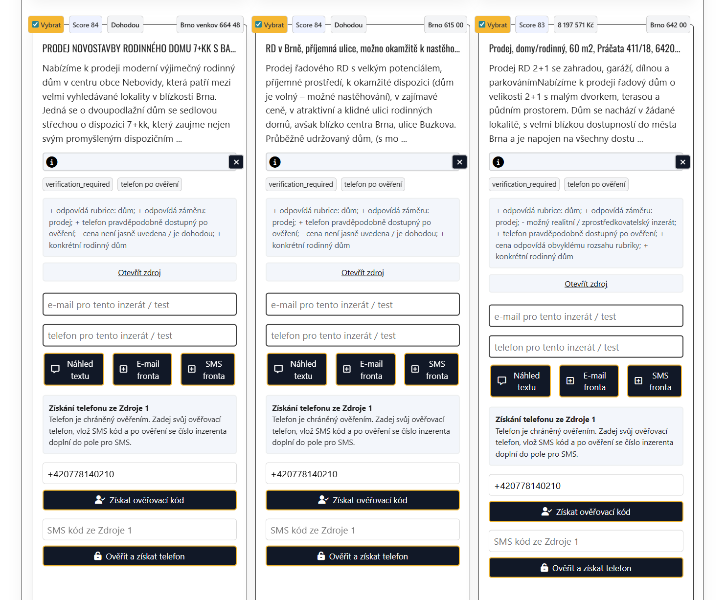 Realitní akviziční AI Agent Brno - Business Office Solutions