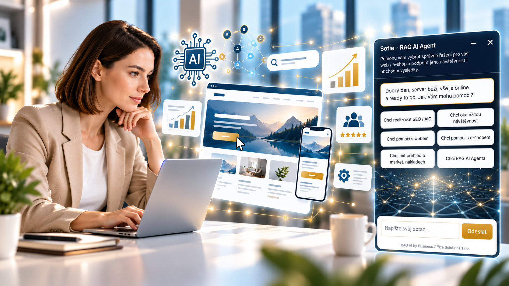 SEO / AIO -Optimalizace webu eshopu AI RAG Business-Office.cz